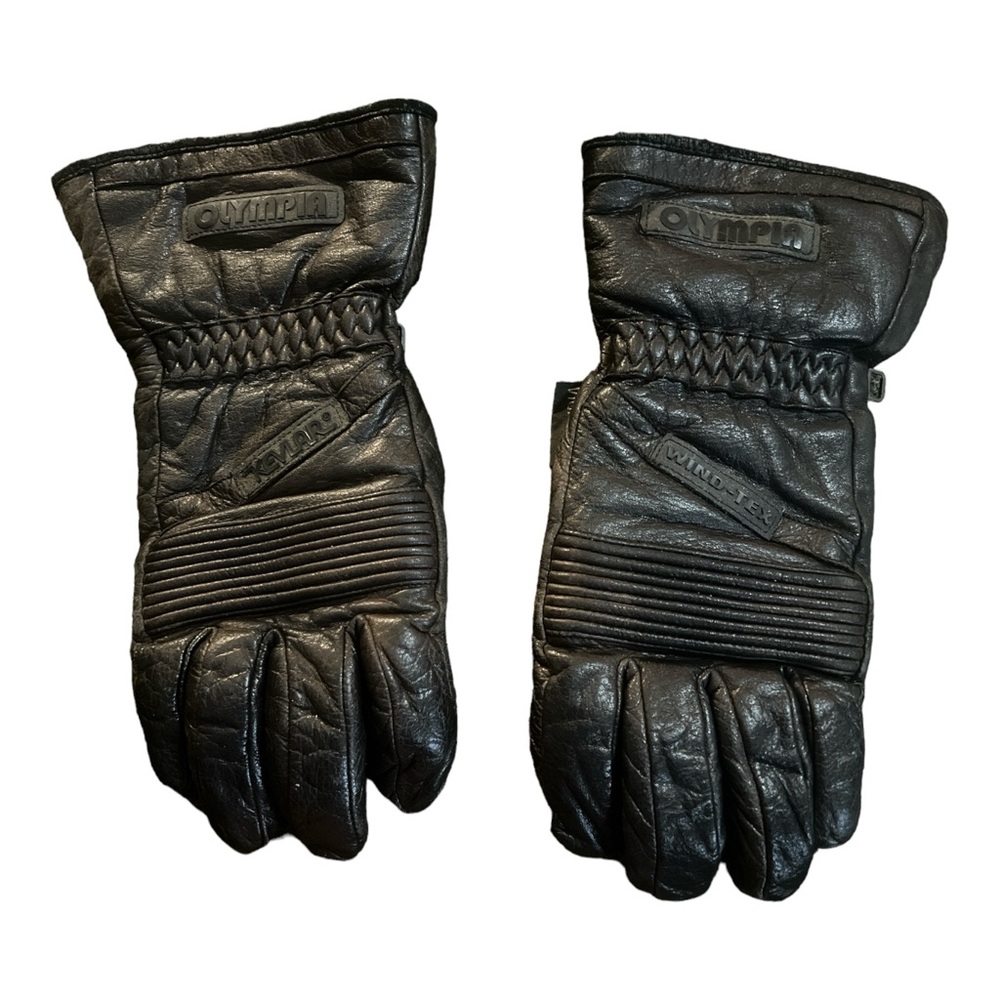 Men’s Olympia‎ Kelvar Wind-Tex Leather Motorcycle Gloves, Vintage, Size Med